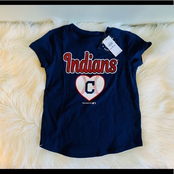 NWT Cleveland Indians Genuine Merchandise Old Navy Girls Short Sleeve Shirt! ❤️ - Picture 1 of 1